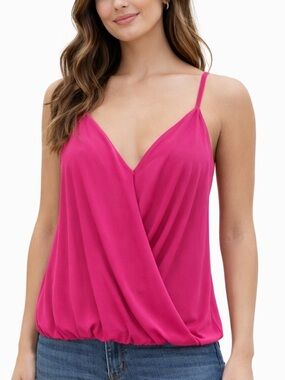 Express Hot Pink Fuchsia Draped Cami Tank Top NWT Size M